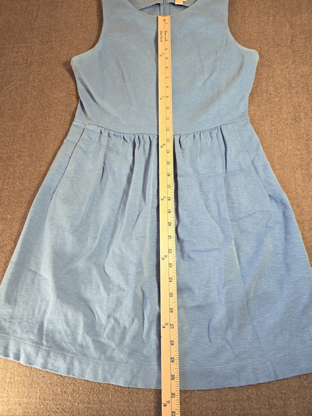 J.CREW Light Blue Sleeveless Gathered Waist Dress Pockets Women's Small - Picture 10 of 14